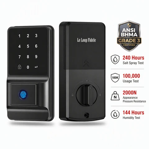 Keyless Smart Door Lock ANSI Grade 3 Fingerprint Touchscreen view 1