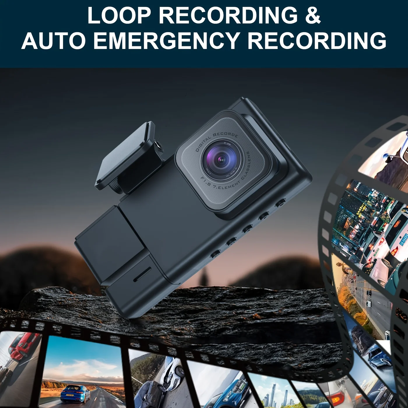 2K 1080P Front Rear Dash Camera