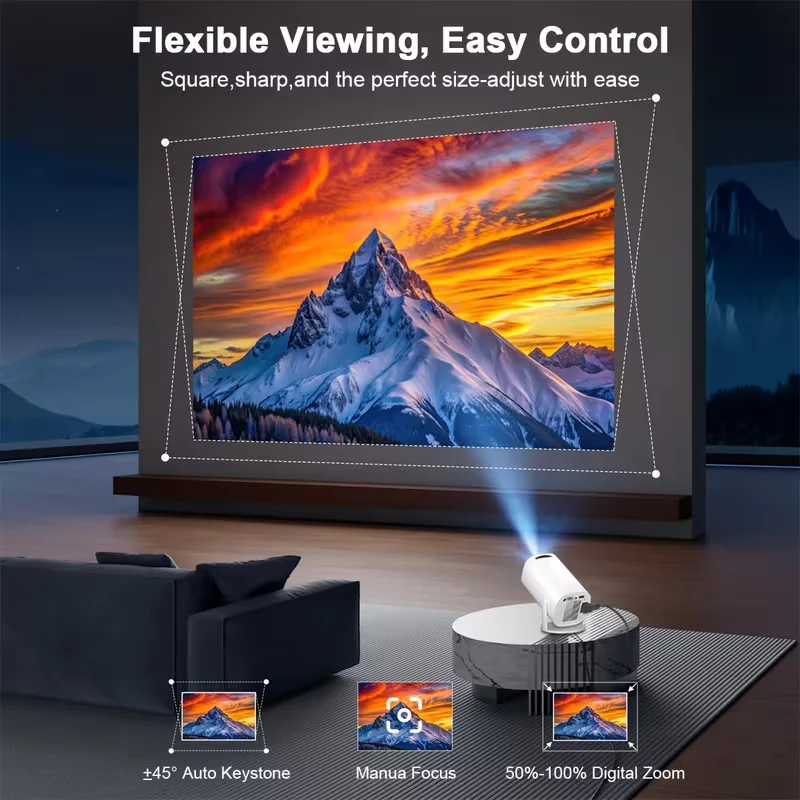 Mini Projector with WiFi 6 and BT 5.2