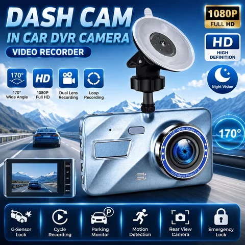 1080P HD Front and Cabin Dual-Camera Dash Cam