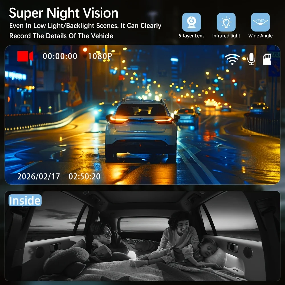 1080P dual-camera dash cam