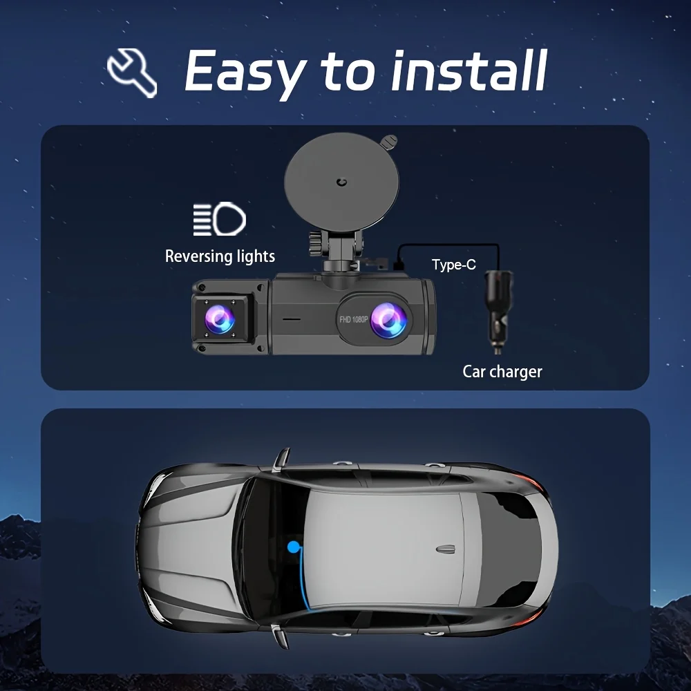 1080P dual-camera dash cam