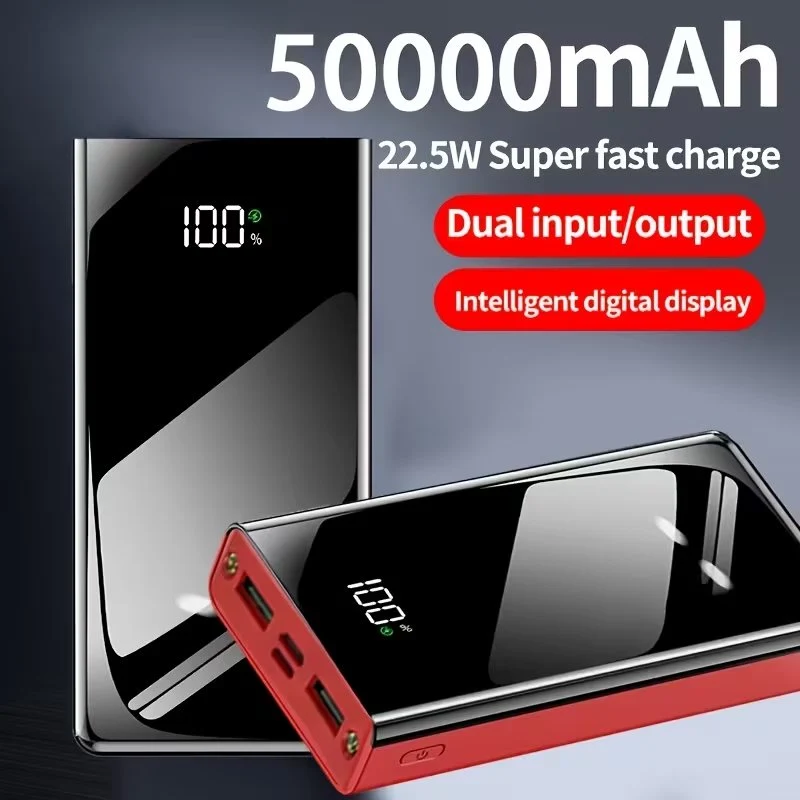 50000Mah 22.5W Fast Charging Portable Power Bank | Digital Display, Outdoor Travel Camping Light, Two-Way, Large Capacity Battery Pack for Iphone/Android Devices Sold by Smile Tech Lab