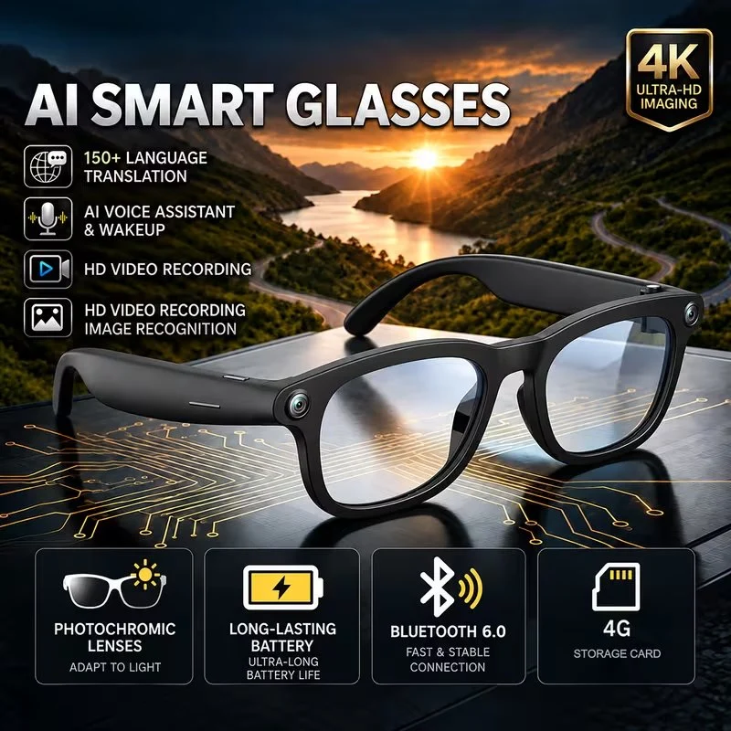 AI Smart Glasses HD Photo Video Recording