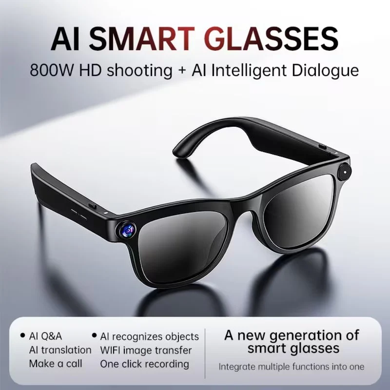 Smart Camera Glasses with 8MP HD Lens and AI Voice Assistant