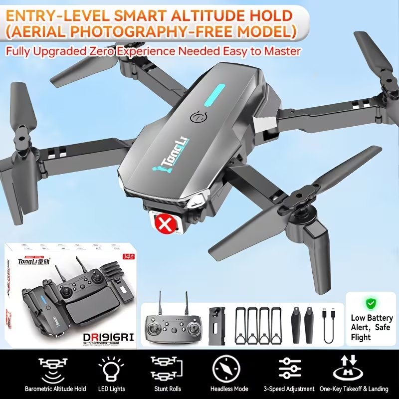 TongLi DR1916RI Foldable RC Drone, Altitude Hold, No Camera