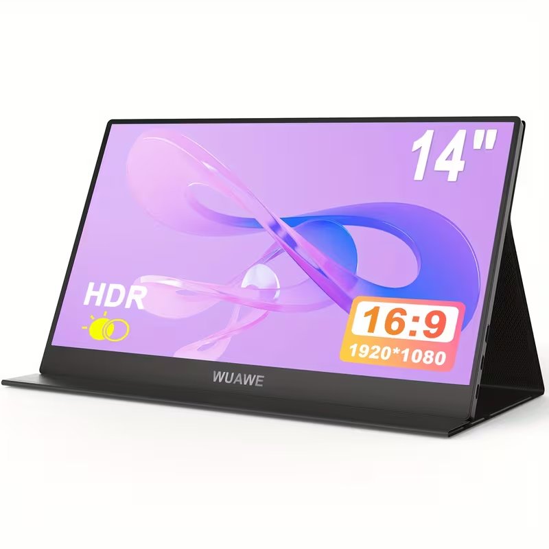 Wuawe 14" Portable Monitor 1080p USB-C Travel Display With Stand