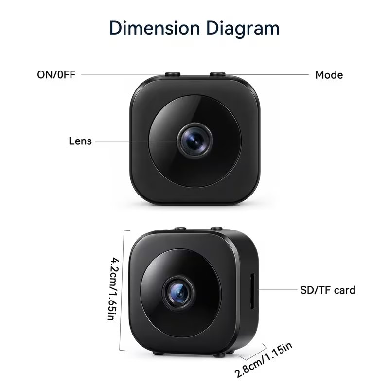 Mini Wi-Fi Security Camera with Night Vision & SD Card Slot
