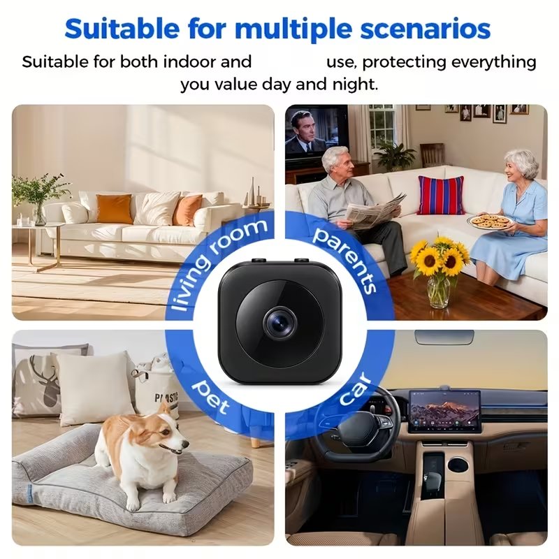 Mini Wi-Fi Security Camera with Night Vision & SD Card Slot