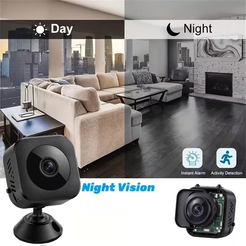 Mini Wi-Fi Security Camera with Night Vision & SD Card Slot