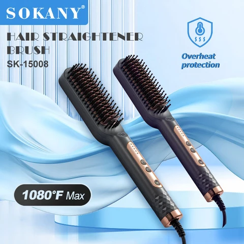 SOKANY Hair Straightener Brush Wide Digital Ceramic Coating