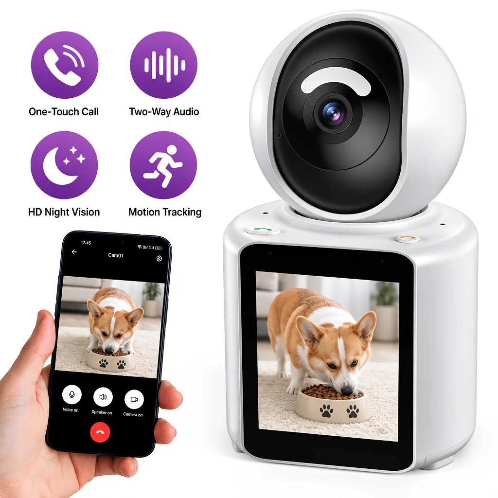 NKCCNUR Indoor Video Calling Wi-Fi Camera 355 Pan-Tilt 5MP Color Night Vision view 1
