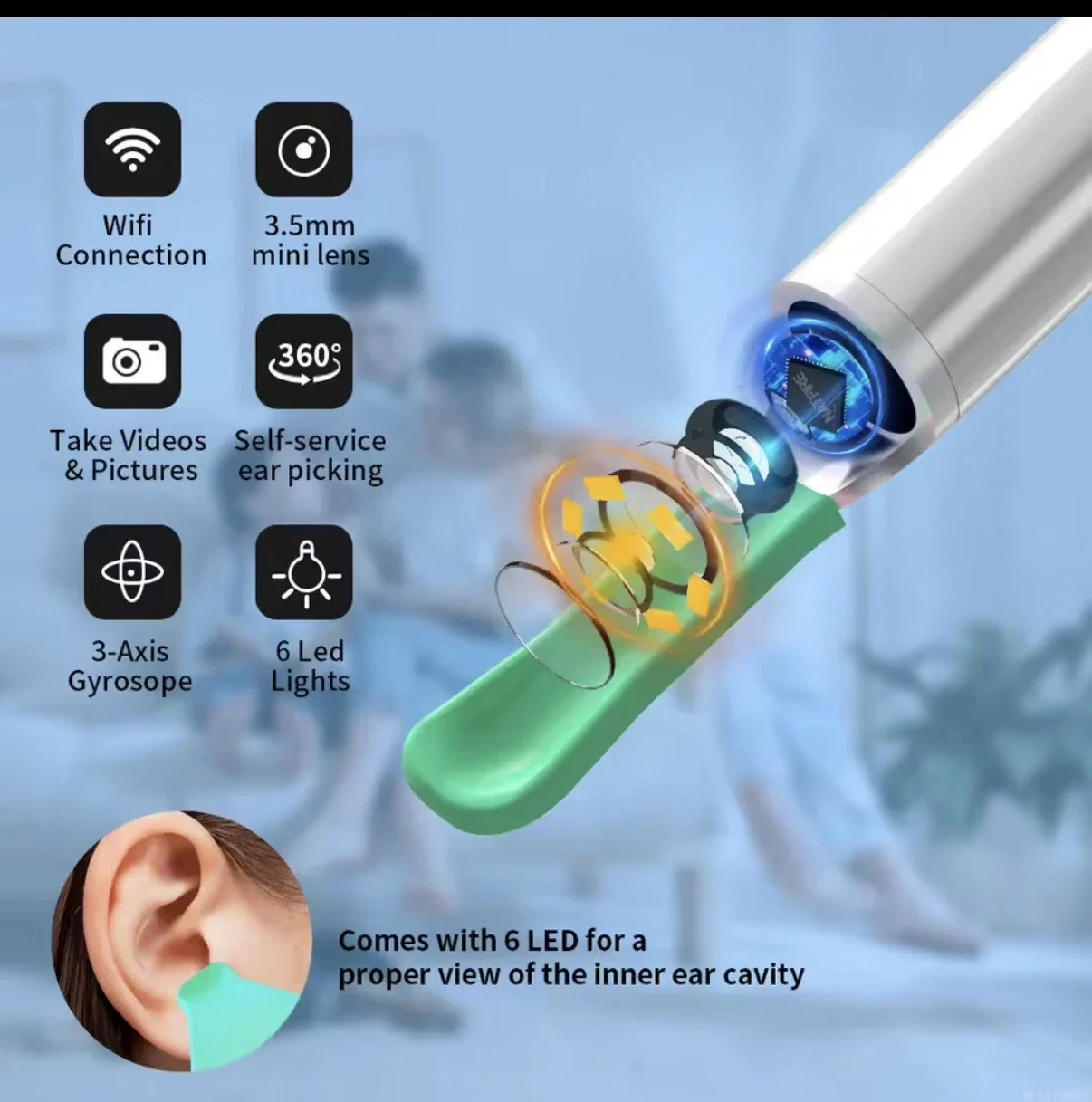 Wireless Ear Wax Cleaner with Camera Safe Earwax Removal Endoscope
