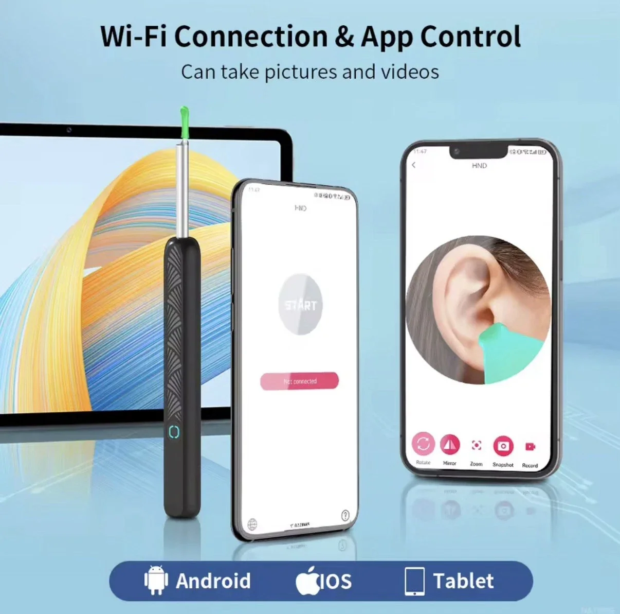 Wireless Ear Wax Cleaner with Camera Safe Earwax Removal Endoscope