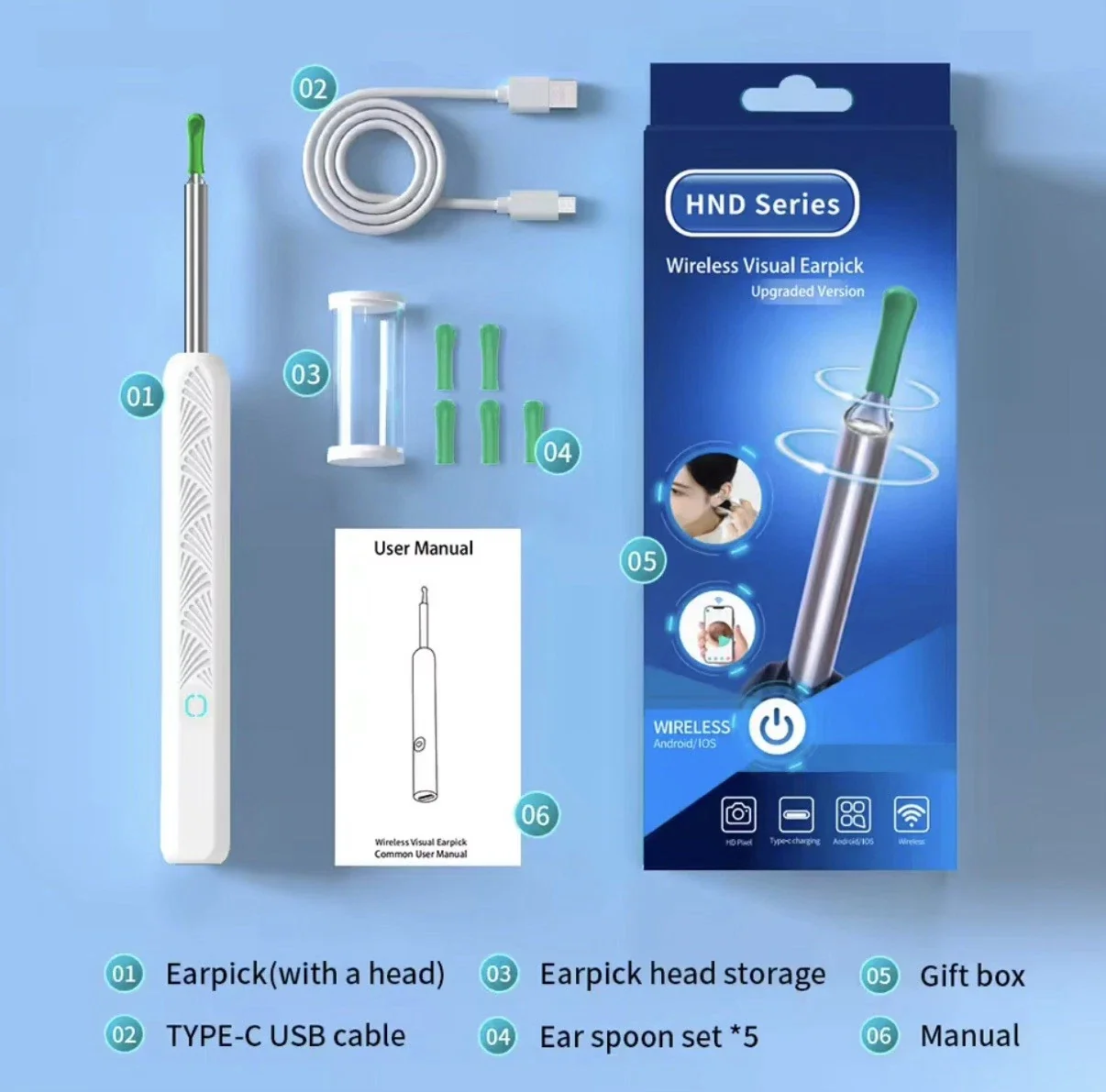 Wireless Ear Wax Cleaner with Camera Safe Earwax Removal Endoscope
