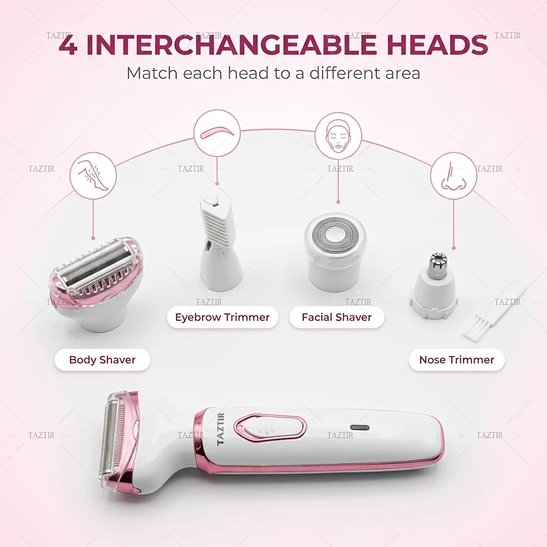 4-in-1 Electric Razor for Women Pink view 6