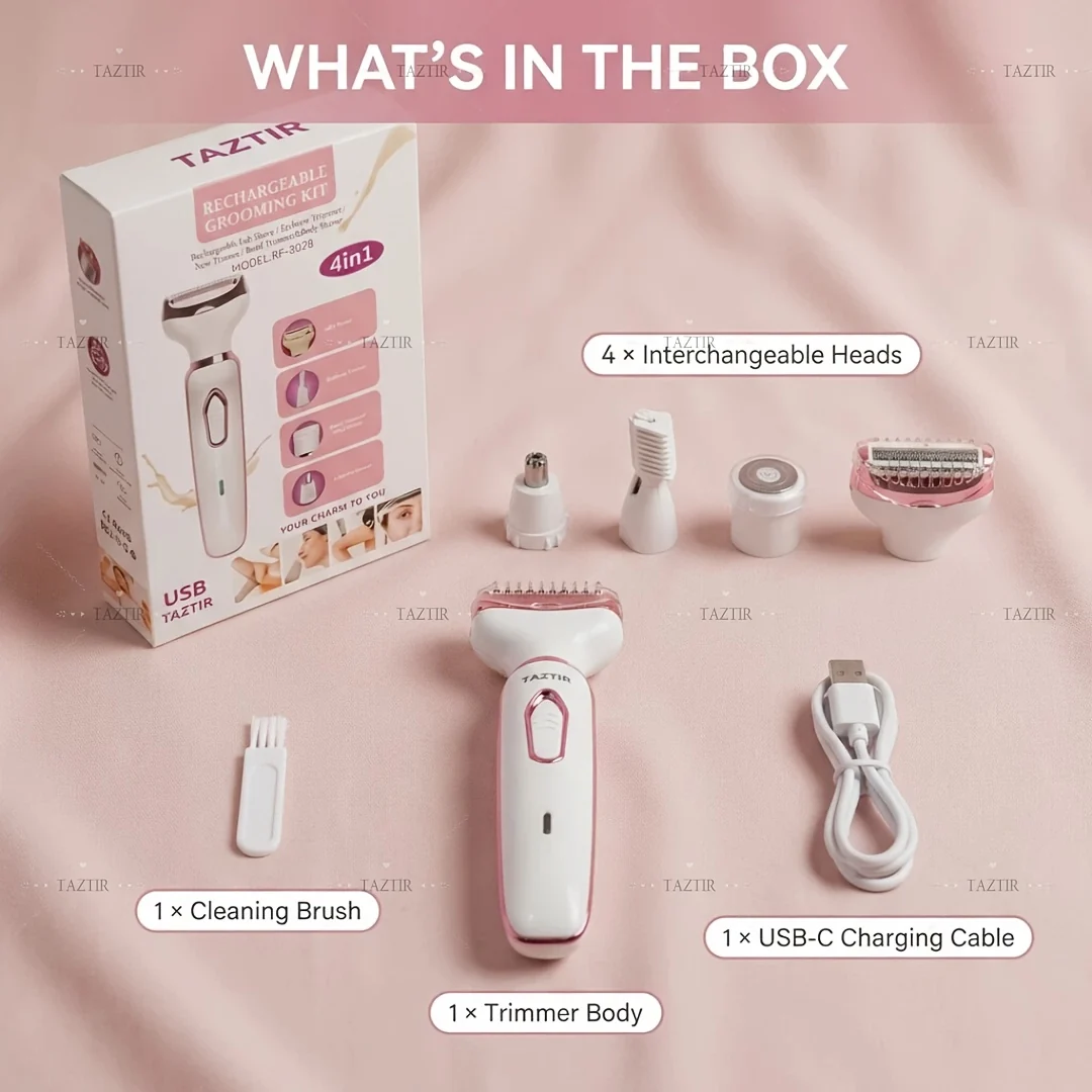 4-in-1 Electric Razor for Women Pink view 8