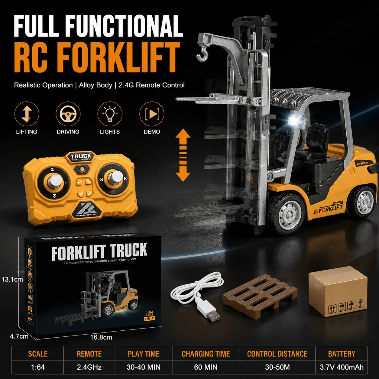 Alloy RC Forklift view 3