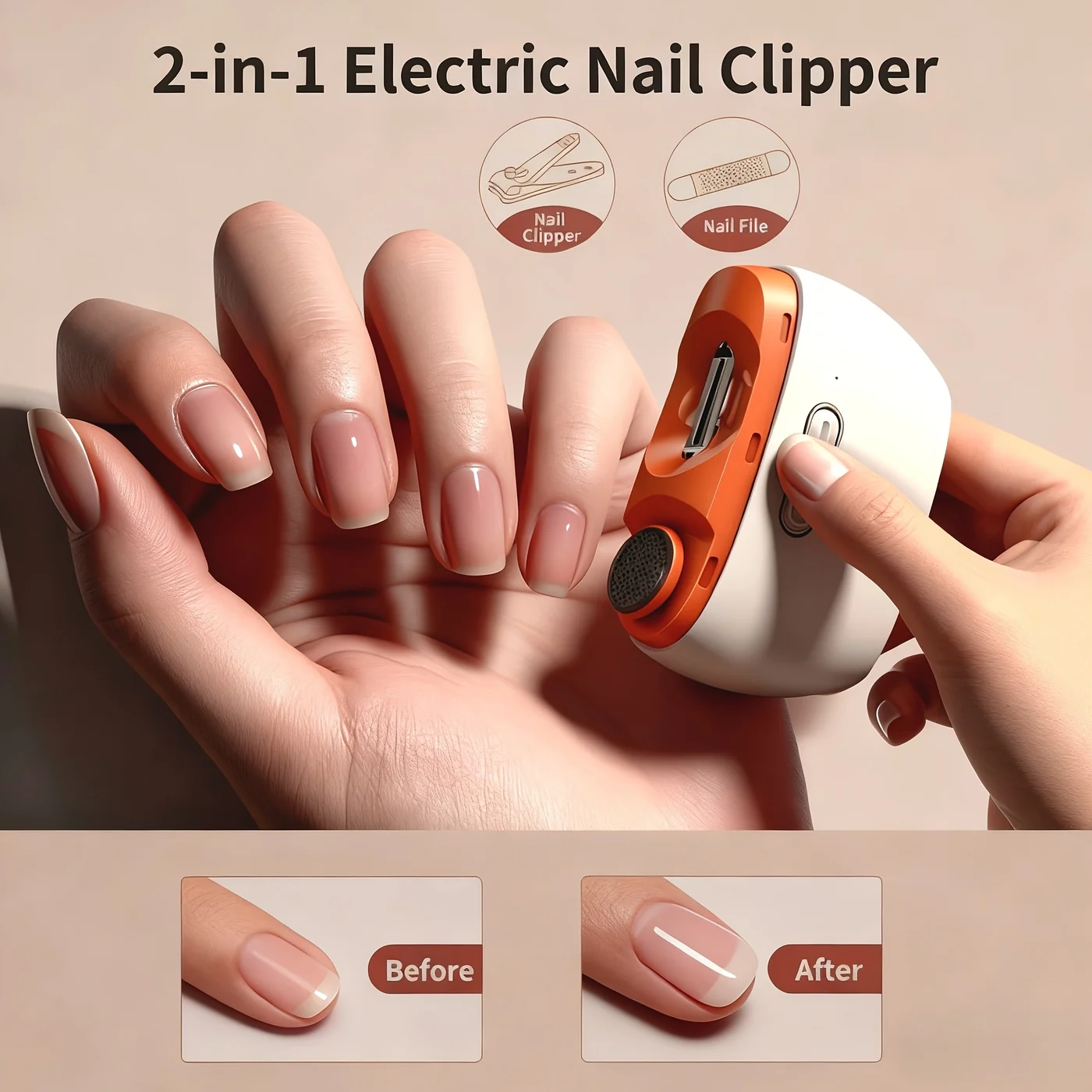 2-in-1 Electric Nail Trimmer Polisher view 2